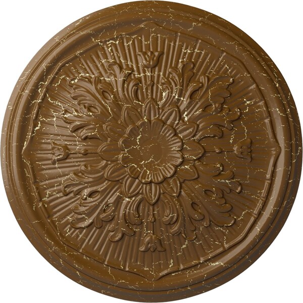 Ekena Millwork Luton Ceiling Medallion (Fits Canopies up to 1 1/8"), 15 3/4"OD x 5/8"P, Smokey Topaz Crackle CM16LUSTC - main